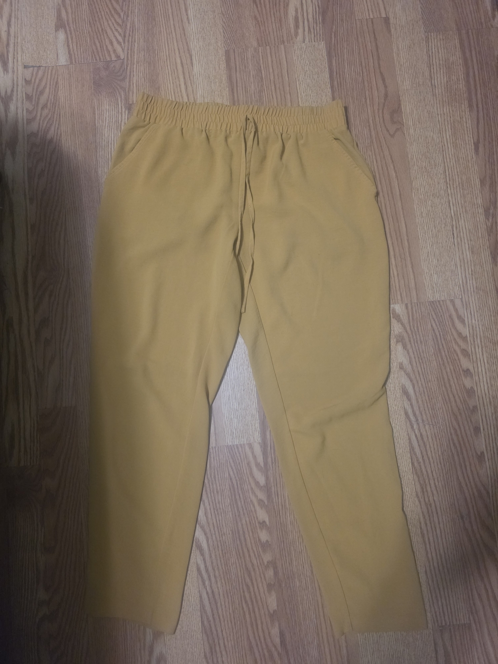 Mustard Drawstring Casual Pants